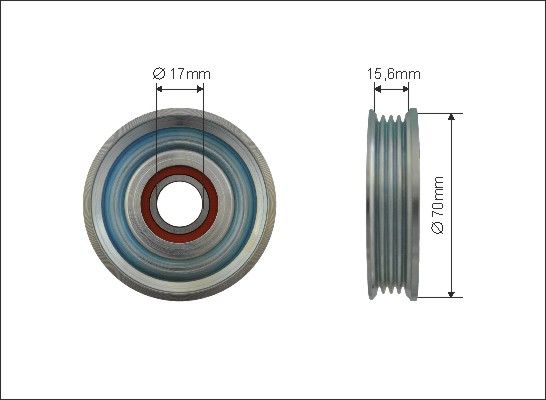 CAFFARO Натяжной ролик, поликлиновой ремень 500483