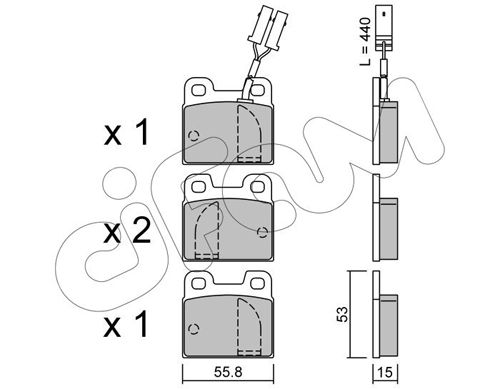 CIFAM Piduriklotsi komplekt,ketaspidur 822-009-1