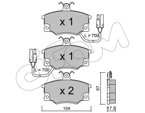 CIFAM Комплект тормозных колодок, дисковый тормоз 822-030-2