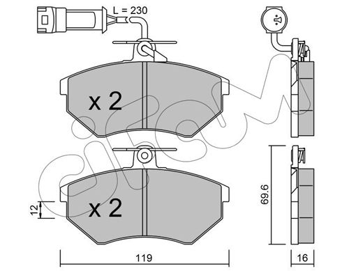 CIFAM Piduriklotsi komplekt,ketaspidur 822-050-4