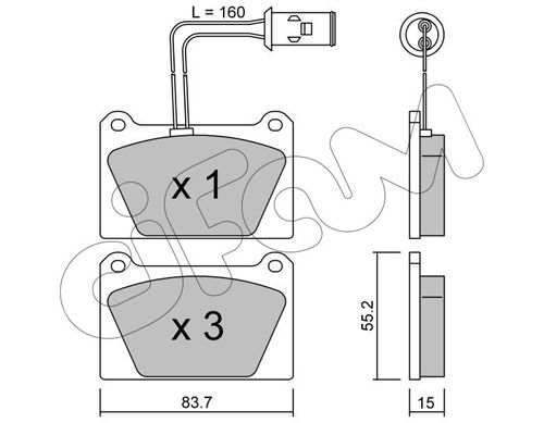 CIFAM Piduriklotsi komplekt,ketaspidur 822-052-0