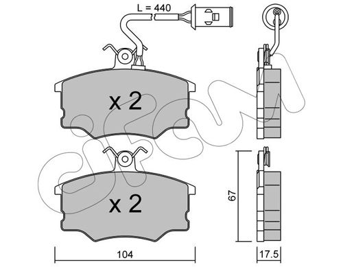 CIFAM Комплект тормозных колодок, дисковый тормоз 822-053-1