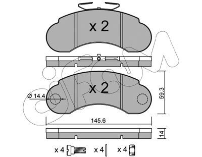 CIFAM Комплект тормозных колодок, дисковый тормоз 822-055-1