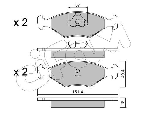 CIFAM Комплект тормозных колодок, дисковый тормоз 822-057-2