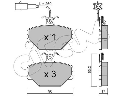 CIFAM Piduriklotsi komplekt,ketaspidur 822-059-0