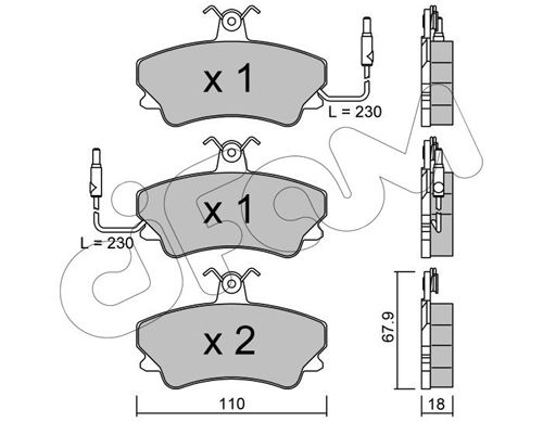 CIFAM Piduriklotsi komplekt,ketaspidur 822-069-0