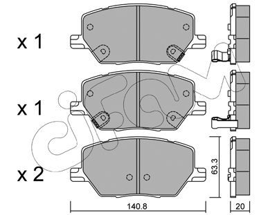 CIFAM Piduriklotsi komplekt,ketaspidur 822-1001-0