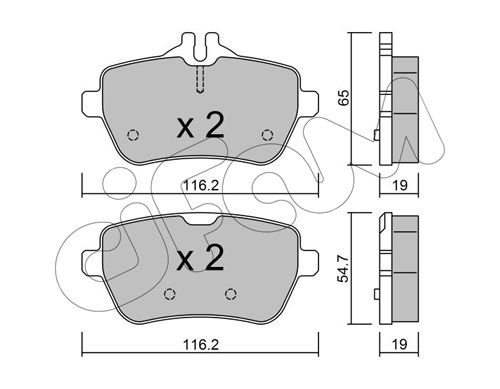 CIFAM Комплект тормозных колодок, дисковый тормоз 822-1022-0