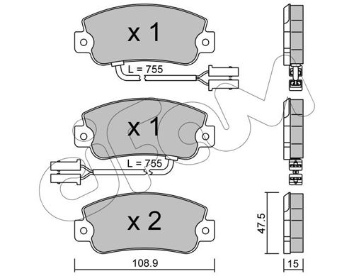 CIFAM Комплект тормозных колодок, дисковый тормоз 822-104-1