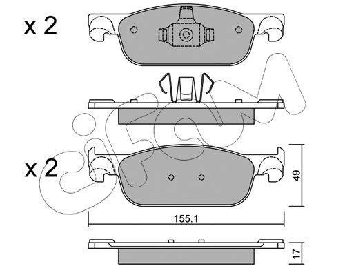 CIFAM Комплект тормозных колодок, дисковый тормоз 822-1109-0