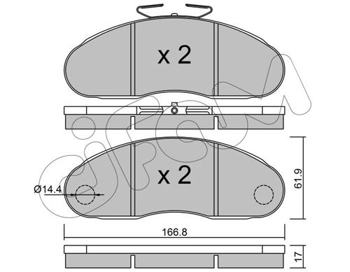 CIFAM Комплект тормозных колодок, дисковый тормоз 822-111-2