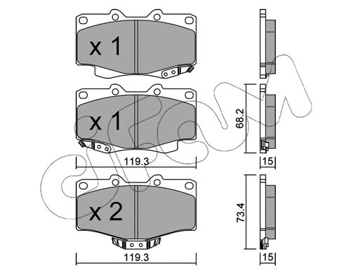 CIFAM Piduriklotsi komplekt,ketaspidur 822-129-0