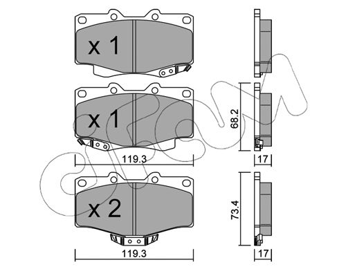 CIFAM Комплект тормозных колодок, дисковый тормоз 822-129-2