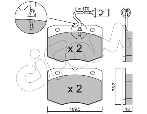 CIFAM Комплект тормозных колодок, дисковый тормоз 822-139-0