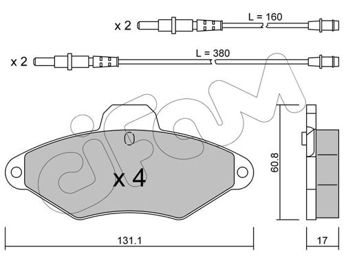 CIFAM Piduriklotsi komplekt,ketaspidur 822-144-0