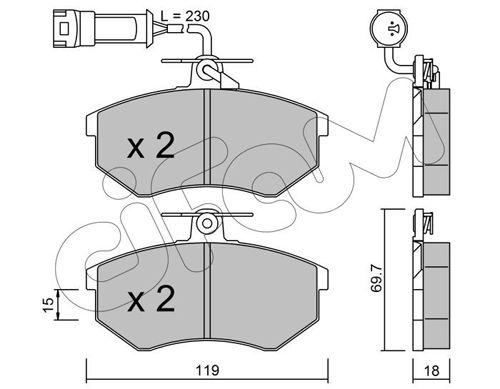 CIFAM Piduriklotsi komplekt,ketaspidur 822-148-4