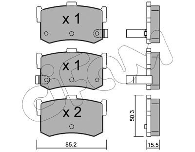 CIFAM Комплект тормозных колодок, дисковый тормоз 822-187-0