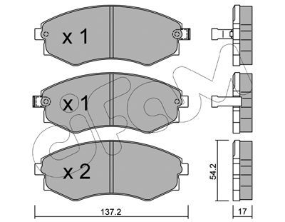 CIFAM Комплект тормозных колодок, дисковый тормоз 822-188-0