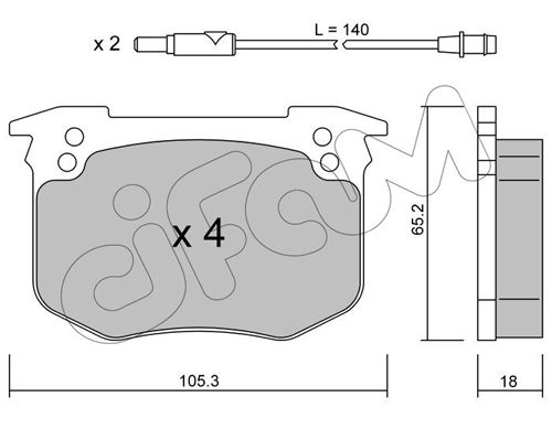 CIFAM Комплект тормозных колодок, дисковый тормоз 822-189-0