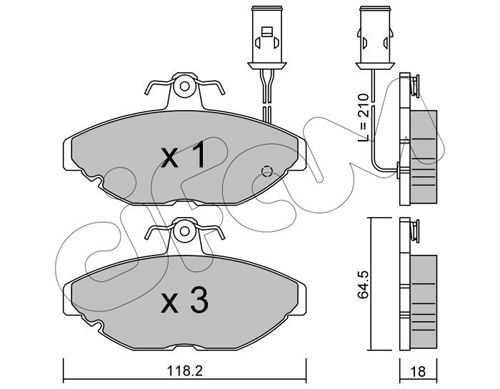 CIFAM Комплект тормозных колодок, дисковый тормоз 822-191-0