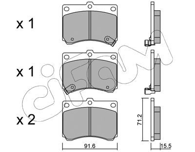 CIFAM Комплект тормозных колодок, дисковый тормоз 822-197-0
