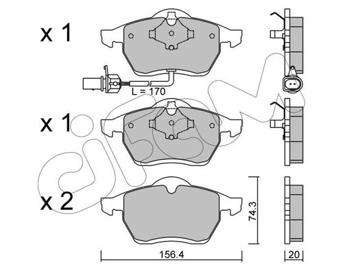 CIFAM Piduriklotsi komplekt,ketaspidur 822-279-1