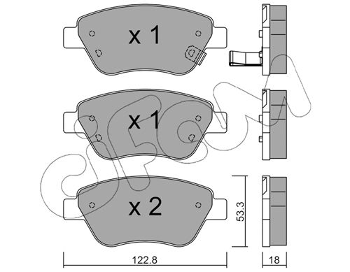 CIFAM Piduriklotsi komplekt,ketaspidur 822-321-2