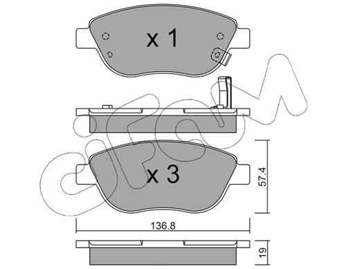 CIFAM Piduriklotsi komplekt,ketaspidur 822-322-2