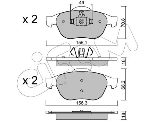 CIFAM Комплект тормозных колодок, дисковый тормоз 822-336-2