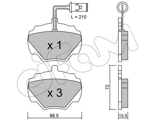 CIFAM Комплект тормозных колодок, дисковый тормоз 822-353-1