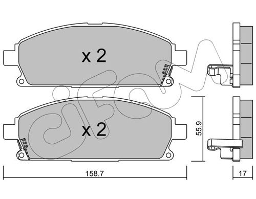 CIFAM Комплект тормозных колодок, дисковый тормоз 822-406-1