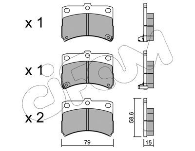 CIFAM Комплект тормозных колодок, дисковый тормоз 822-459-0