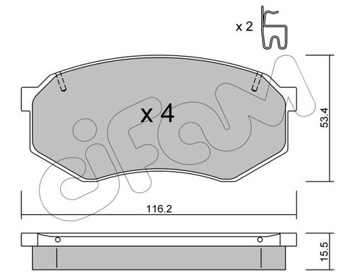 CIFAM Комплект тормозных колодок, дисковый тормоз 822-471-0