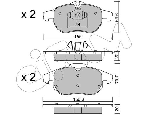 CIFAM Комплект тормозных колодок, дисковый тормоз 822-540-0