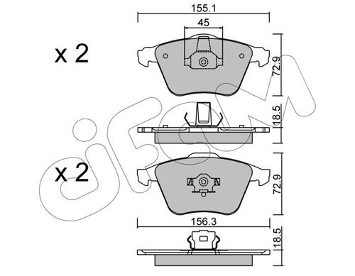 CIFAM Комплект тормозных колодок, дисковый тормоз 822-549-3