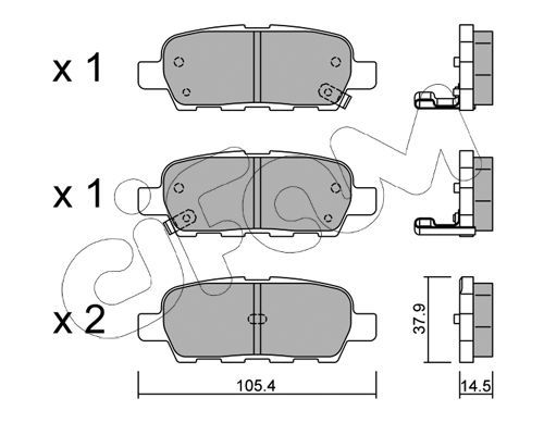 CIFAM Комплект тормозных колодок, дисковый тормоз 822-612-0