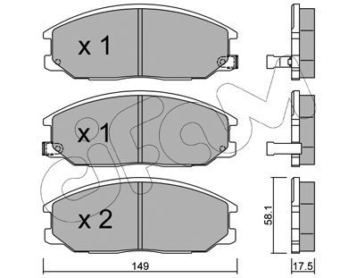 CIFAM Комплект тормозных колодок, дисковый тормоз 822-632-0