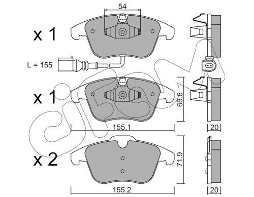 CIFAM Piduriklotsi komplekt,ketaspidur 822-675-1