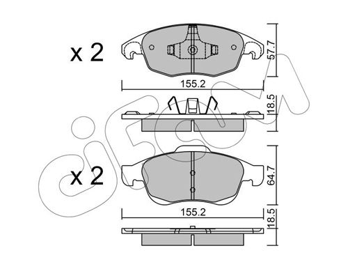 CIFAM Piduriklotsi komplekt,ketaspidur 822-800-0