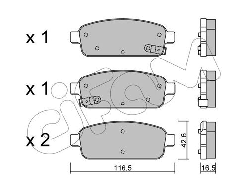 CIFAM Комплект тормозных колодок, дисковый тормоз 822-840-0