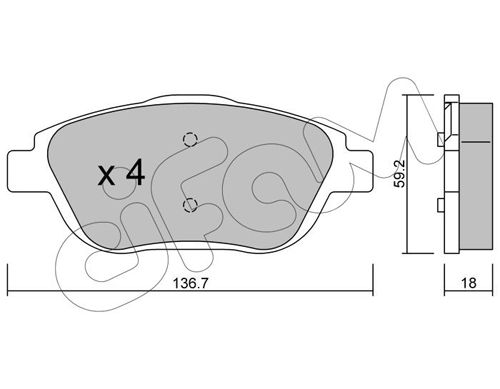 CIFAM Комплект тормозных колодок, дисковый тормоз 822-852-0