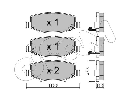 CIFAM Комплект тормозных колодок, дисковый тормоз 822-863-1