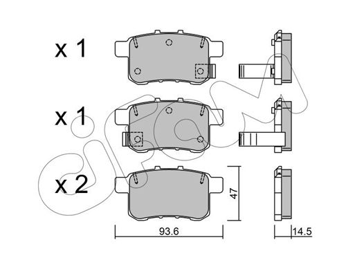 CIFAM Комплект тормозных колодок, дисковый тормоз 822-868-0