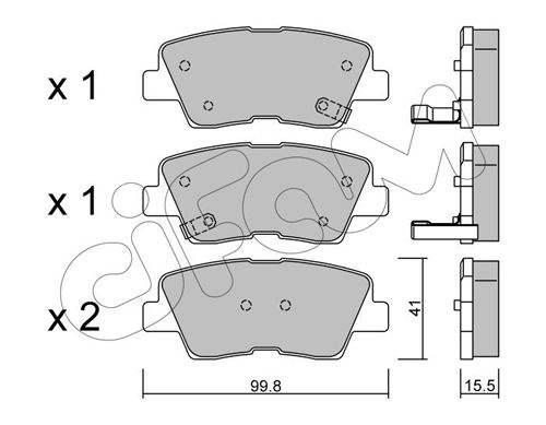 CIFAM Комплект тормозных колодок, дисковый тормоз 822-886-0