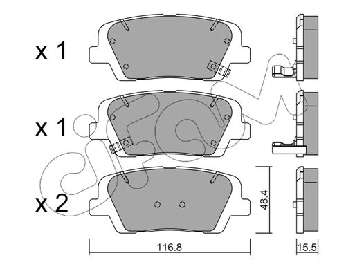 CIFAM Комплект тормозных колодок, дисковый тормоз 822-901-0