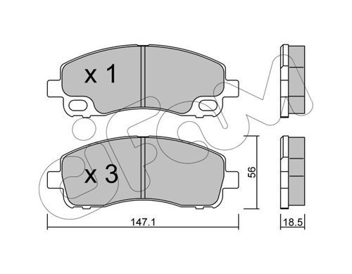 CIFAM Комплект тормозных колодок, дисковый тормоз 822-911-0