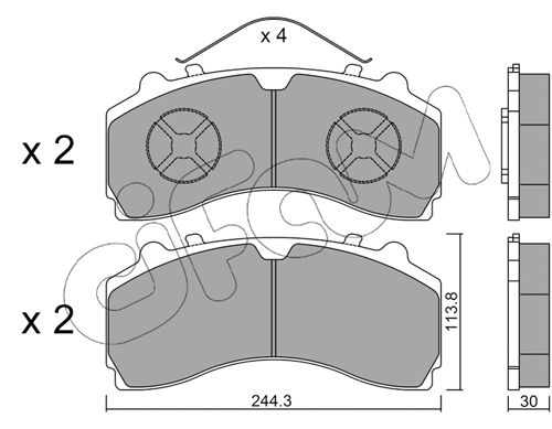 CIFAM Комплект тормозных колодок, дисковый тормоз 822-934-0