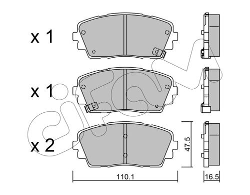 CIFAM Комплект тормозных колодок, дисковый тормоз 822-941-0