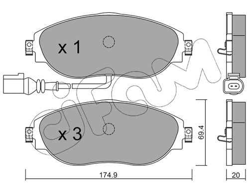 CIFAM Комплект тормозных колодок, дисковый тормоз 822-952-0
