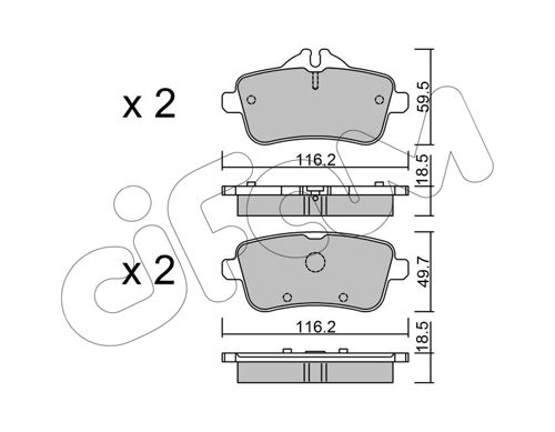 CIFAM Piduriklotsi komplekt,ketaspidur 822-968-0